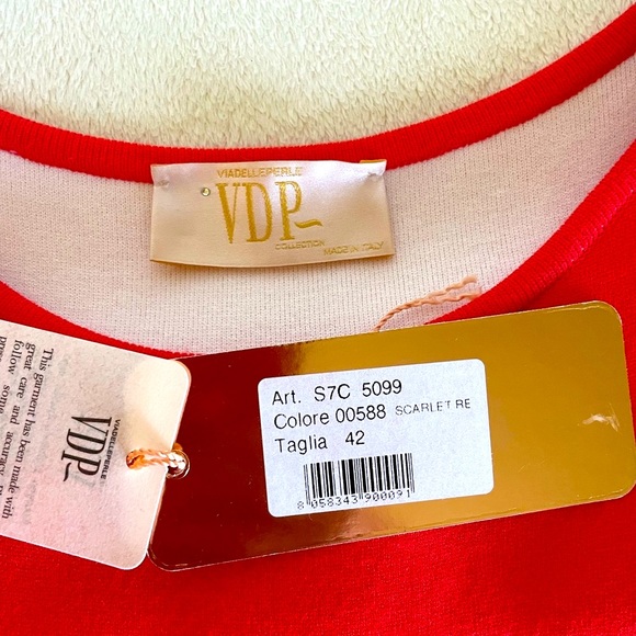 VDP Collection Red Knit Sleeveless Dress 6/42 Mint - Picture 10 of 11